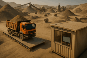 باسکول دیجیتال در کارگاه شن و ماسه